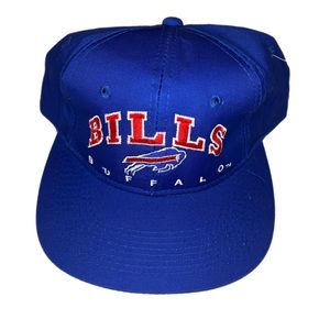 Vintage Buffalo Bills NFL Snapback Hat Blue Red Logo Drew Pearson